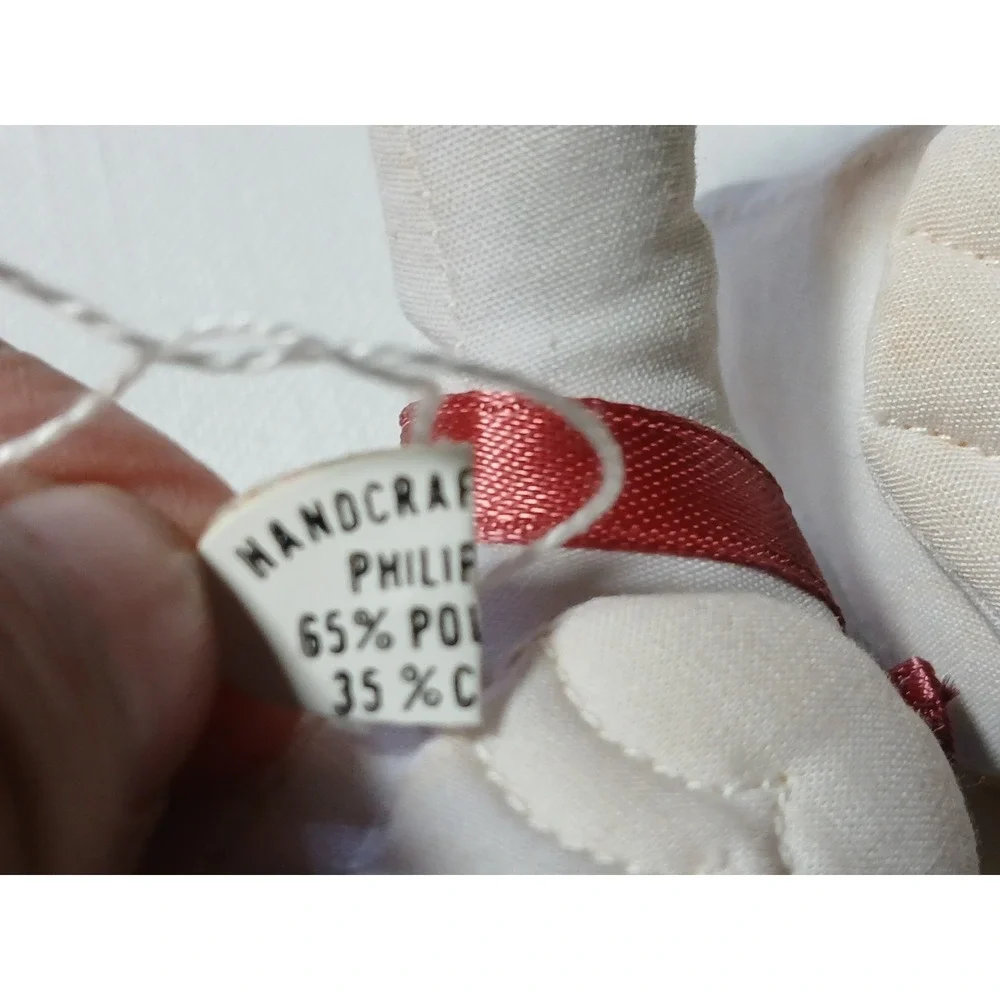 VTG 80s Country Geese Fabric Handmade Christmas Ornaments Lot 3 Plush Stuffed